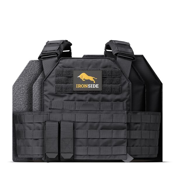 The black Constitution Rifle Plates & Trauma Pads package from Ironside Body Armor of the Armored Republic