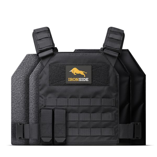 The black Cromwell Rifle Plates & Trauma Pads package from Ironside Body Armor of the Armored Republic